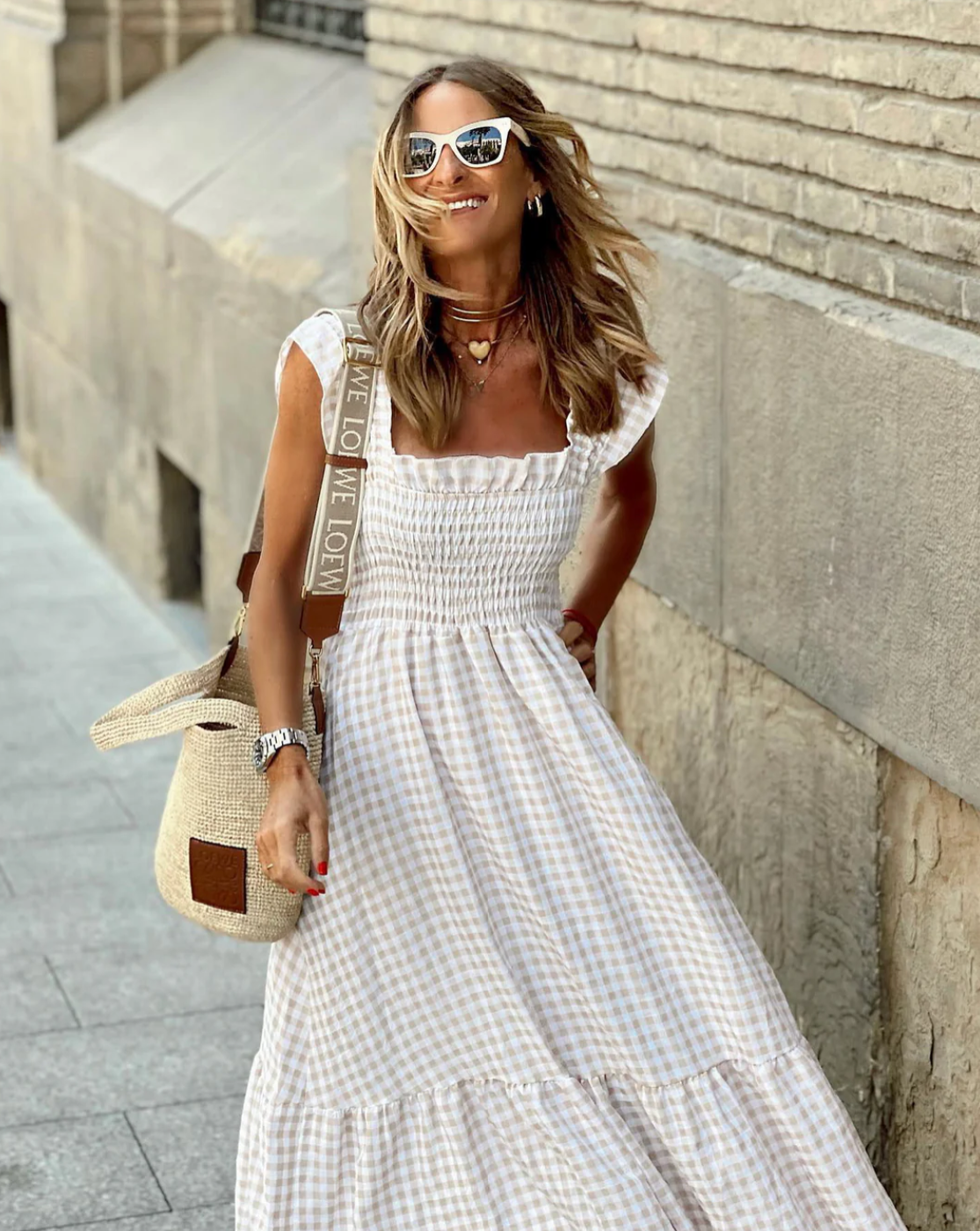 Vestido Encantador de Cuadros