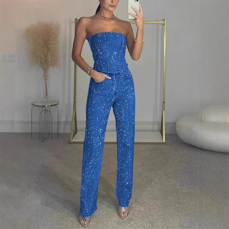 Conjunto Denim Brillante