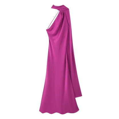 Vestido Largo Satinado Elegante