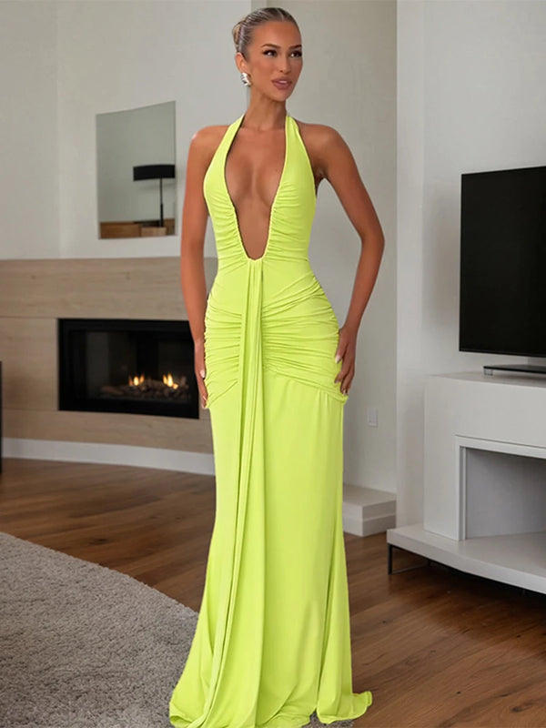 Vestido Largo Elegante Sin Espalda