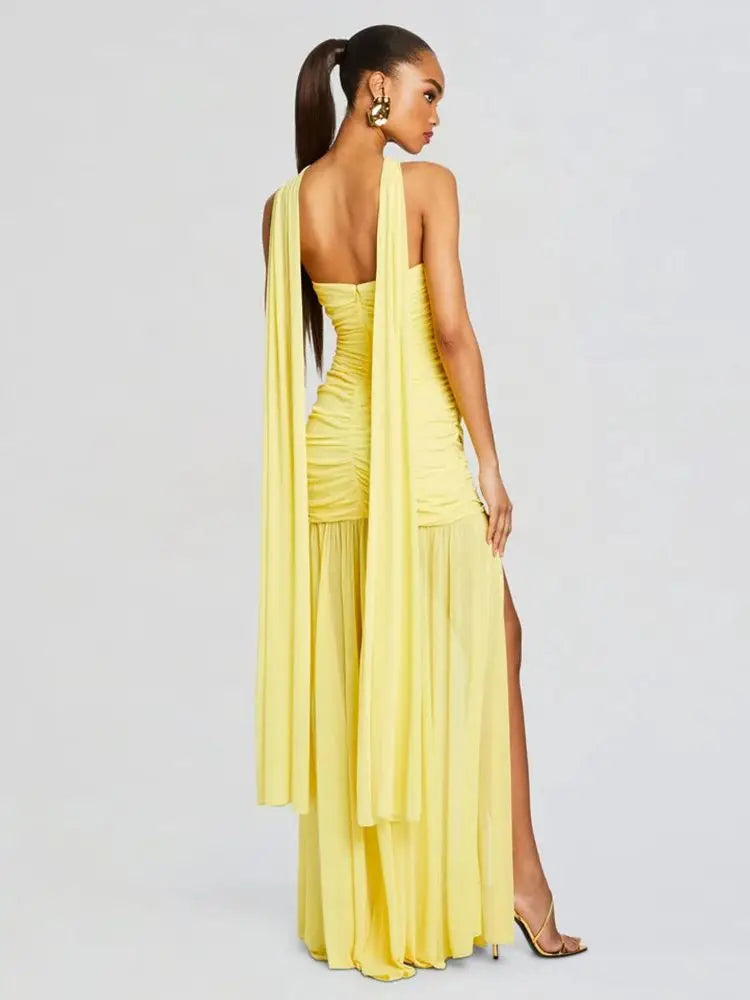 Vestido Amarillo Elegante
