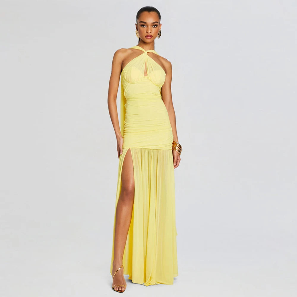 Vestido Amarillo Elegante