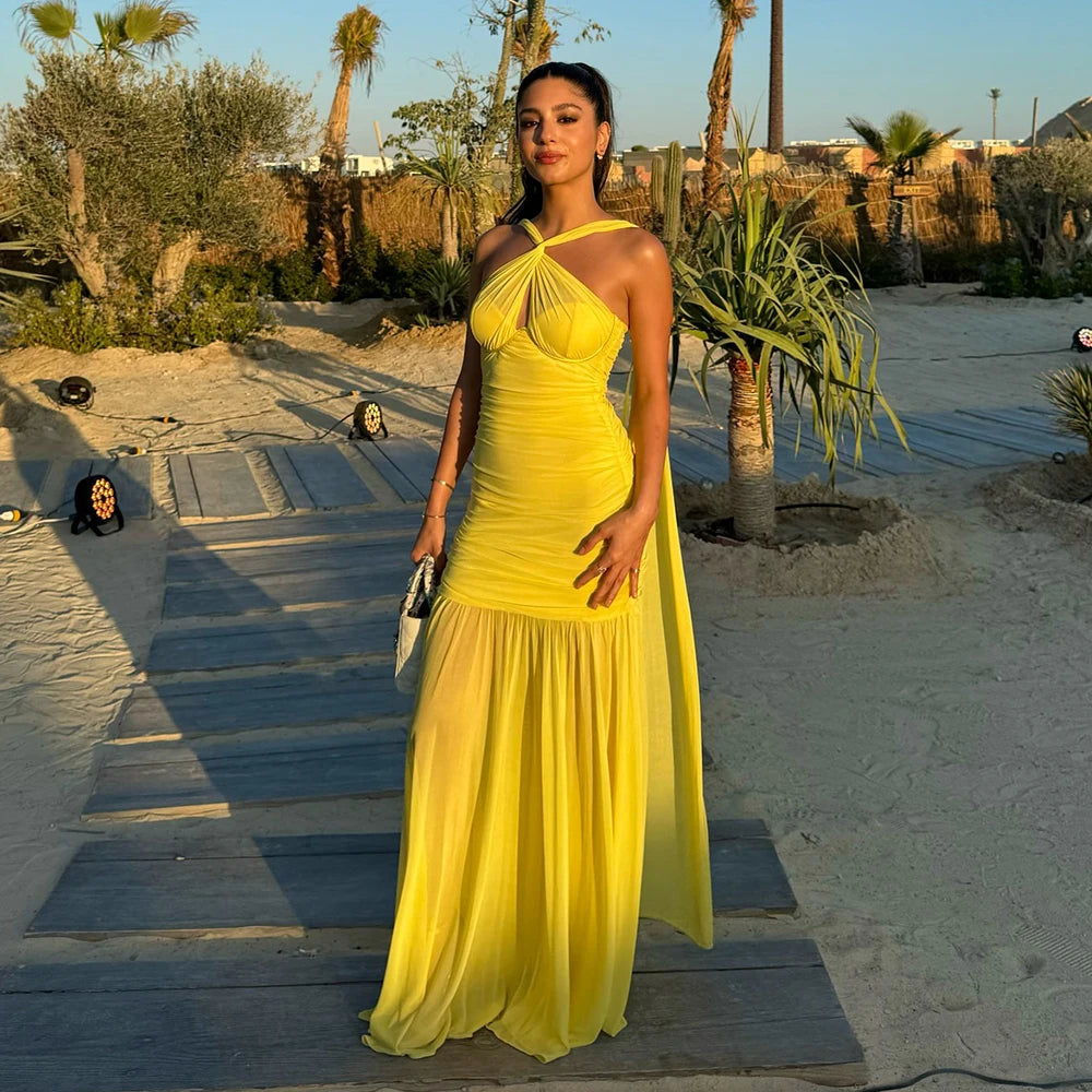 Vestido Amarillo Elegante