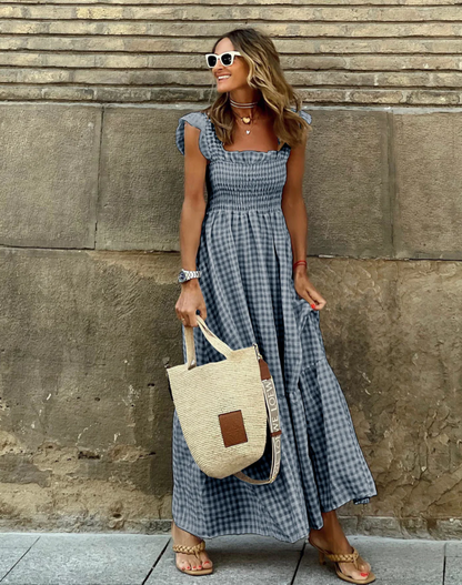 Vestido Encantador de Cuadros