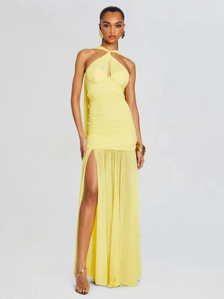 Vestido Amarillo Elegante