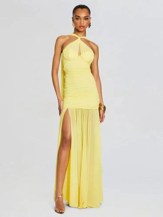 Vestido Amarillo Elegante
