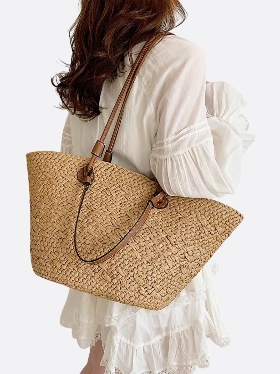 Bolso Elegante de Paja Trenzada