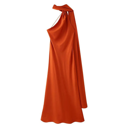 Vestido Largo Satinado Elegante