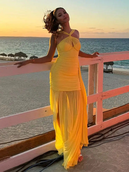 Vestido Amarillo Elegante
