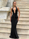 Vestido Largo Elegante Sin Espalda
