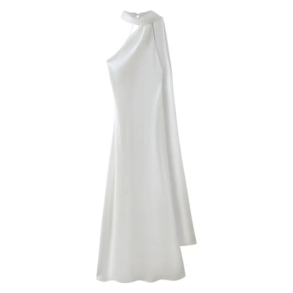 Vestido Largo Satinado Elegante
